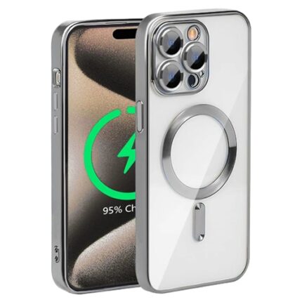 Premium Clear TPU Magsafe Design Case for Apple iPhone 13 Pro - Silver