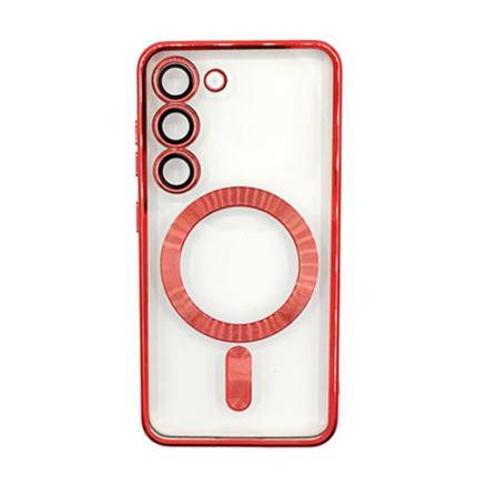 Premium Clear TPU Magsafe Design Case for Samsung Galaxy S23 Plus - Red