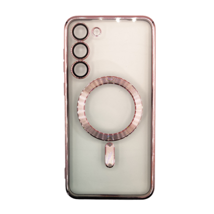 Premium Clear TPU Magsafe Design Case for Samsung Galaxy S22 - Rose Golden
