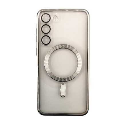 Premium Clear TPU Magsafe Design Case for Samsung Galaxy S22 - Silver