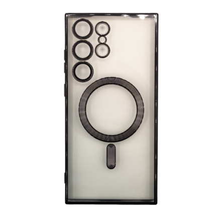 Premium Clear TPU Magsafe Design Case for Samsung Galaxy S23 Ultra - Black