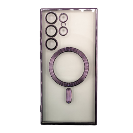 Premium Clear TPU Magsafe Design Case for Samsung Galaxy S23 Ultra - Deep Purple