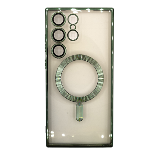 Premium-Clear-TPU-Magsafe-Design-Case-for-Samsung-Galaxy-S23-Ultra-Green.png Premium Clear TPU Magsafe Design Case for Samsung Galaxy S22 Ultra - Green – Image 1