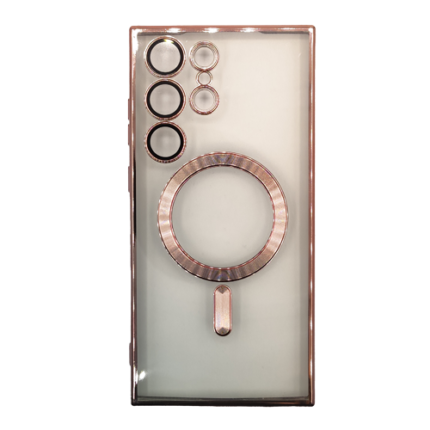 Premium Clear TPU Magsafe Design Case for Samsung Galaxy S23 Ultra - Rose Golden