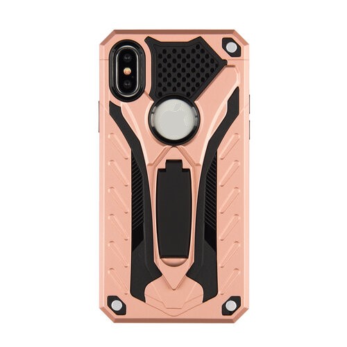 Rugged-Defender-Case-with-Kickstand-for-Apple-iPhone-X-XS-–-rose-golden-1.jpg Rugged Defender Case with Kickstand for Apple iPhone X/XS - Rose Golden – Image 1