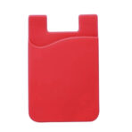 Silicone Card Holder with 3M Adhesive for Smartphone - Red