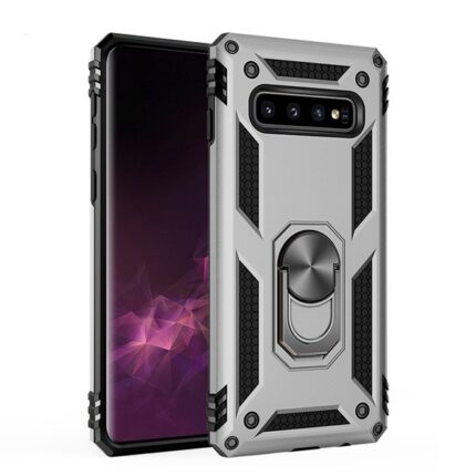 Armor Hybrid Military Case with Ring Kickstand for Samsung Galaxy S8 - Silver
