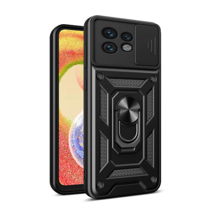 Slide Cover Camera Shield Armor Case for Moto Edge (2023) - Black