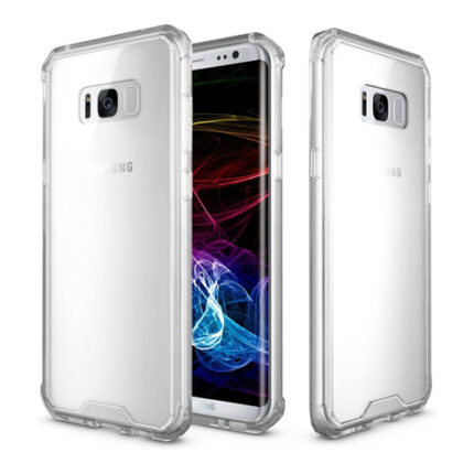 Slim Clear Soft TPU Hard Corner Bumper Case for Samsung S8 - Clear