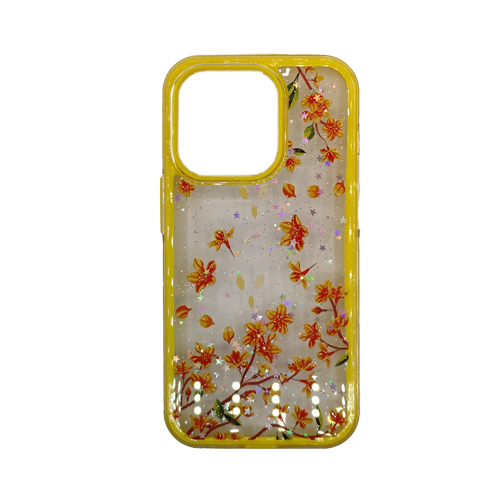 Transparent-Case-with-Colored-Flowers-for-Apple-iPhone-14-pro-yellow.png Transparent Case with Colored Flowers for Apple iPhone 14 Pro - Yellow – Image 1