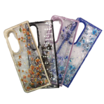 Transparent Case with Colored Flowers for Samsung Galaxy Z Fold 3 / 4 - Purple – Image 2