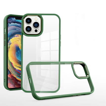 Transparent Shield Case for Apple iPhone 14 Pro - Dark Green