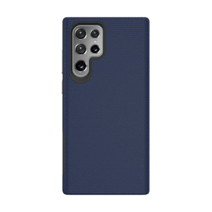 Triangle Shockproof Case With Anti Slip Grains for Samsung Galaxy S22 Ultra – Navy Blue