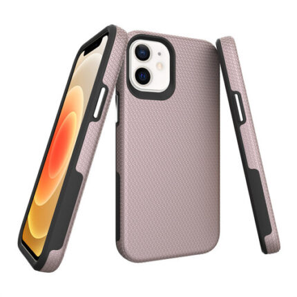 Triangle Shockproof Case with Anti Slip Grains for Apple iPhone 11 - Rose Golden