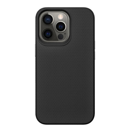 Triangle Shockproof Case with Anti Slip Grains for Apple iPhone 15 Pro - Black