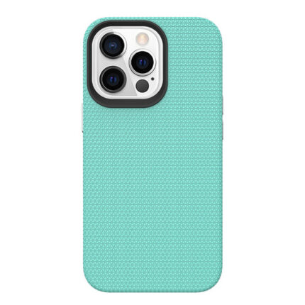 Triangle Shockproof Case with Anti Slip Grains for Apple iPhone 13 Pro / 14 Pro - Mint