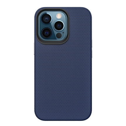 Triangle Shockproof Case with Anti Slip Grains for Apple iPhone 15 Pro - Navy Blue