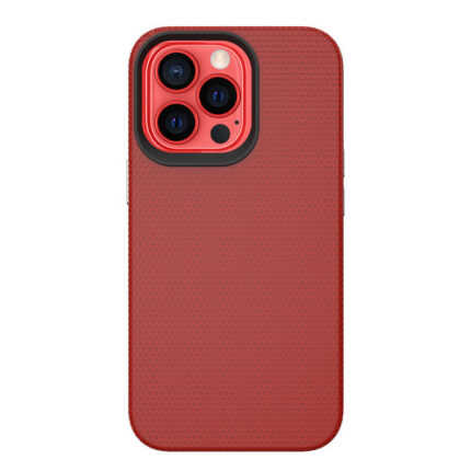Triangle Shockproof Case with Anti Slip Grains for Apple iPhone 15 Pro - Red