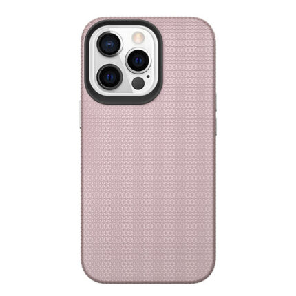 Triangle Shockproof Case with Anti Slip Grains for Apple iPhone 15 Pro - Rose Golden