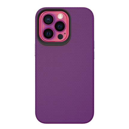 Triangle Shockproof Case with Anti Slip Grains for Apple iPhone 15 Pro - Deep Purple
