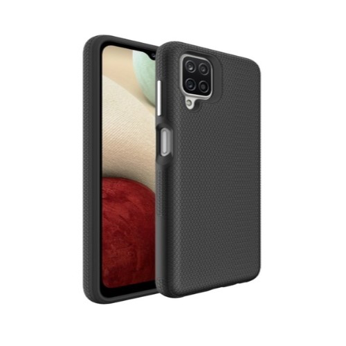 Triangle-Shockproof-Case-with-Anti-Slip-Grains-for-Samsung-A12-Black.jpg Triangle Shockproof Case with Anti Slip Grains for Samsung Galaxy A22 5G - Black – Image 1