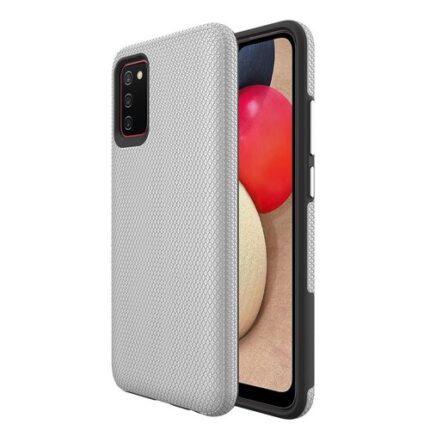 Triangle Shockproof Case with Anti Slip Grains for Samsung Galaxy A03S - Silver
