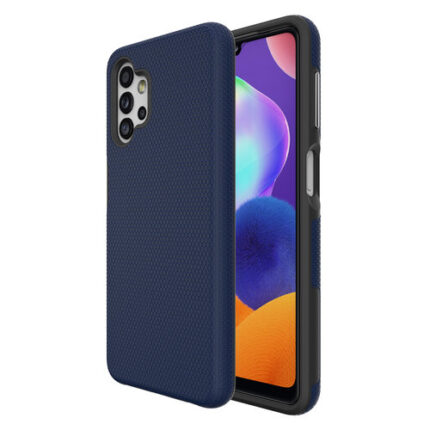 Triangle Shockproof Case with Anti Slip Grains for Samsung Galaxy A32 5G - Navy Blue