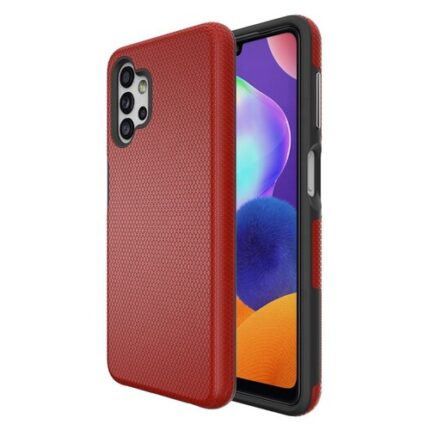 Triangle Shockproof Case with Anti Slip Grains for Samsung Galaxy A32 5G - Red