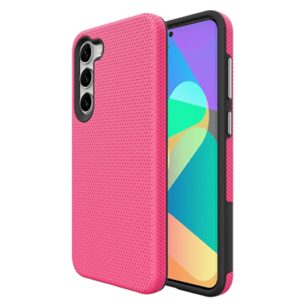 Triangle Shockproof Case with Anti Slip Grains for Samsung Galaxy S22 Plus - Hot Pink