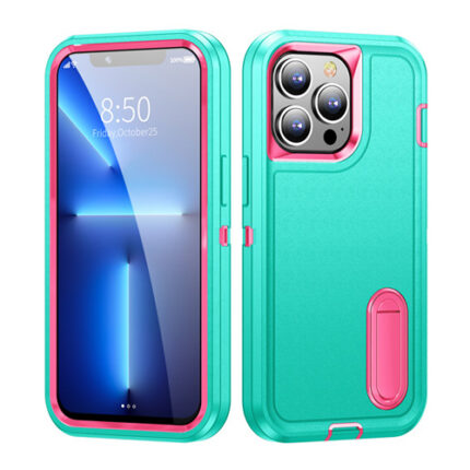 Triple Defense Anti-Drop Protection With Kickstand Case for Apple iPhone 13 Pro Max - Teal
