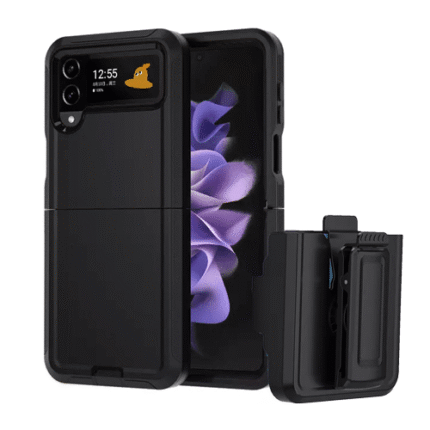 Triple Layer Protection Case & Belt Clip for Samsung Galaxy Z Flip 4 - Black
