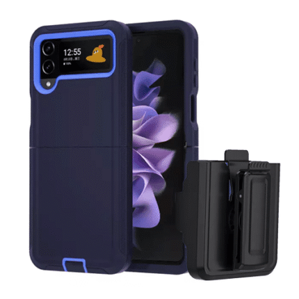 Triple Layer Protection Case & Belt Clip for Samsung Galaxy Z Flip 4 - Navy Blue