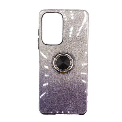 Two Tone Glitter with Kickstand Ring Case for Samsung Galaxy A14 5G - Black