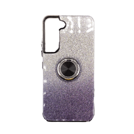 Two Tone Glitter with Kickstand Ring Case for Samsung Galaxy S21 FE - Black