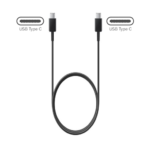 Type-C to Type-C Super Fast Cable for Galaxy Note 20 Ultra in Retail Packaging (1M-5A) - Black – Image 2