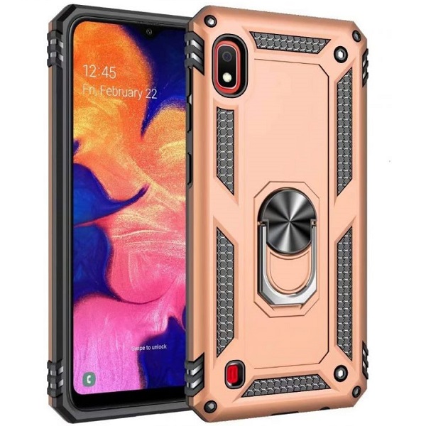 a10e-hybrid-gold.jpg Armor Hybrid Military Case with Ring Kickstand for Samsung Galaxy A10E - Golden – Image 1