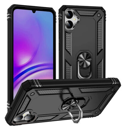 Armor Hybrid Military Case with Ring Kickstand For Samsung Galaxy A05 - Black