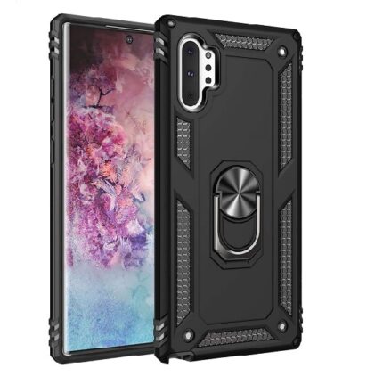 Armor Hybrid Military Case with Ring Kickstand for Samsung Galaxy Note 10 - Black