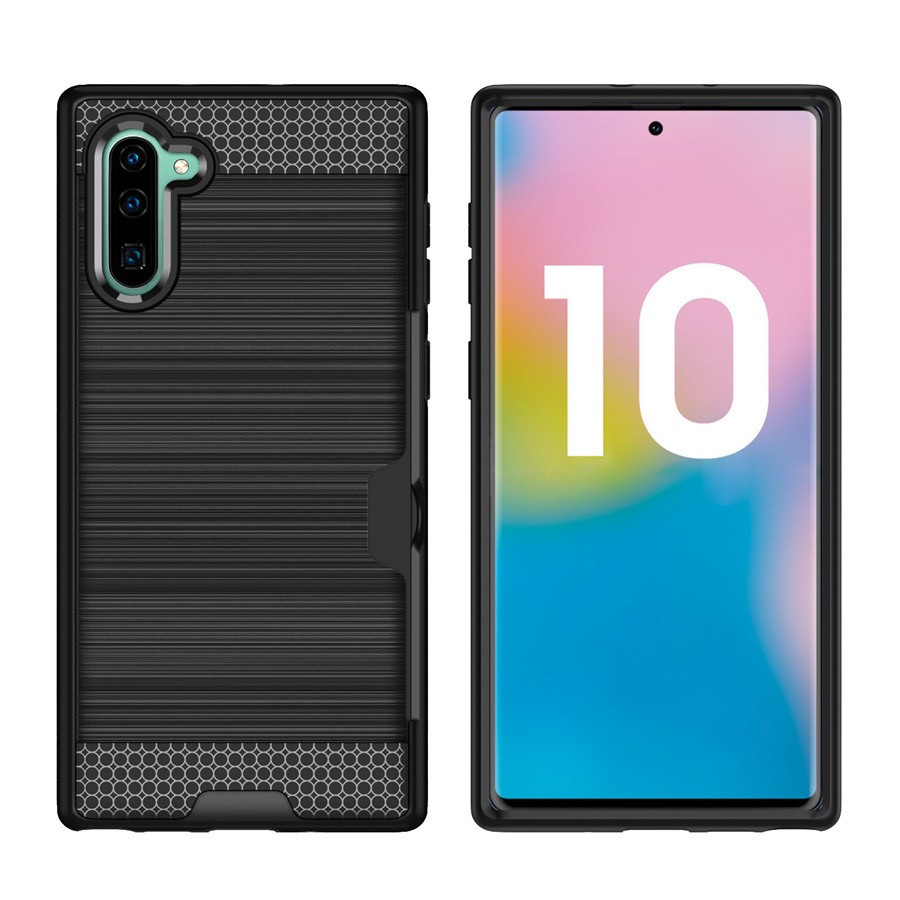 black-35.jpg Hybrid Card Slot Anti Shock Case for Samsung Galaxy Note 10 - Black – Image 1