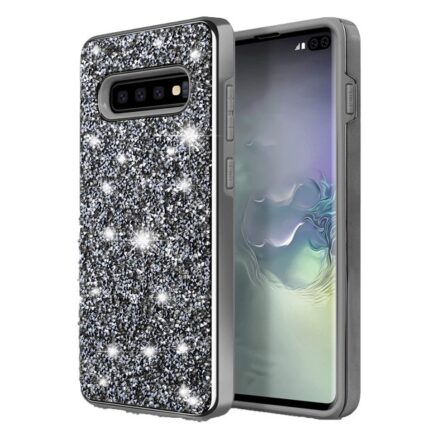 Hybrid Premium Diamond Bling Shockproof Phone Case for Samsung Galaxy Note 10 Plus 5G- Black