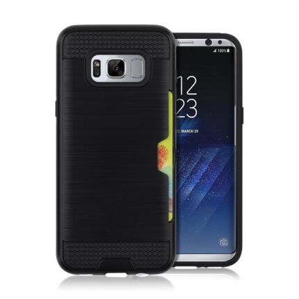 Hybrid Card Slot Anti Shock Case for Samsung Galaxy S8 Plus - Black