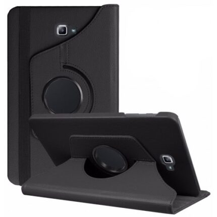360 Degree Rotating Stand Smart Cover for Samsung Galaxy Tab E 9.6 (T560) - Black