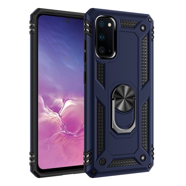blue-1.jpg Armor Hybrid Military Case with Ring Kickstand For Samsung Galaxy S20 FE - Navy Blue – Image 1