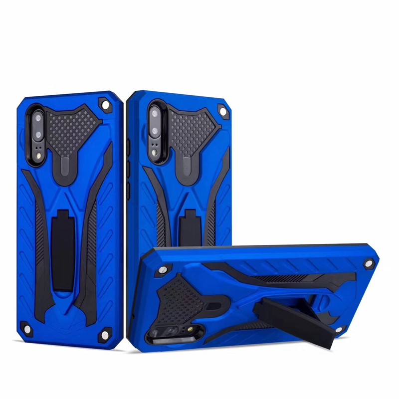 blue-13.jpg Rugged Defender Case with Kickstand for Huawei P20 Lite - Blue – Image 1