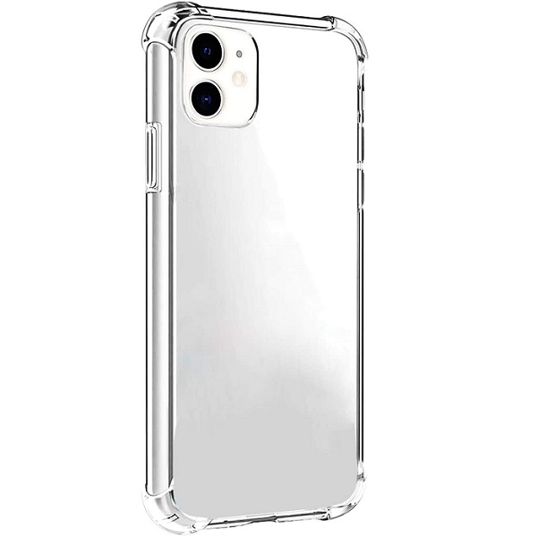 clear-iphone-12-1.jpg Slim Clear Soft TPU Case Hard Corner Bumper for Apple iPhone 11 - Clear – Image 1