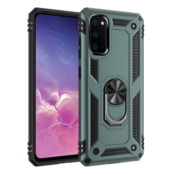 dark-green.jpg Armor Hybrid Military Case with Ring Kickstand For Samsung Galaxy S20 FE - Green – Image 1