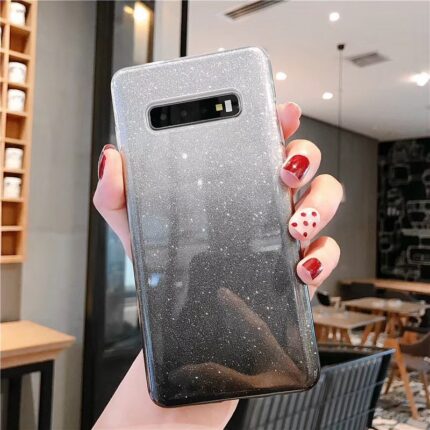 Two Tone Glitter Case for Samsung Galaxy S10 - Black
