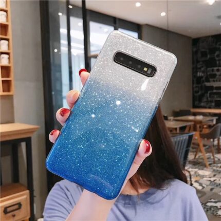 Two Tone Glitter Case for Samsung Galaxy S10 - Blue