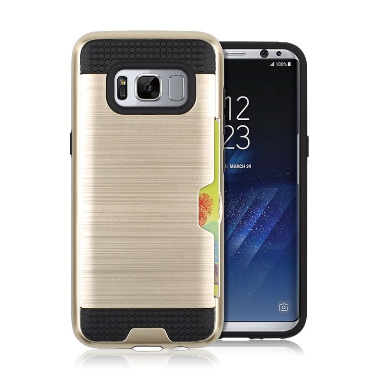 gold-24.jpg Hybrid Card Slot Anti Shock Case for Samsung Galaxy S8 Plus - Golden – Image 1