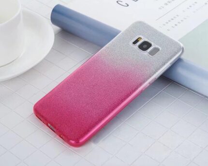 Two Tone Glitter Case for Samsung Galaxy Note 8 - Hot Pink